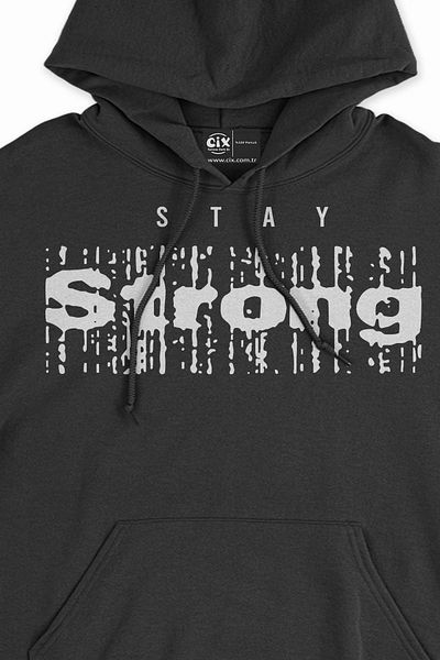Cix Hanorac negru Stay Strong