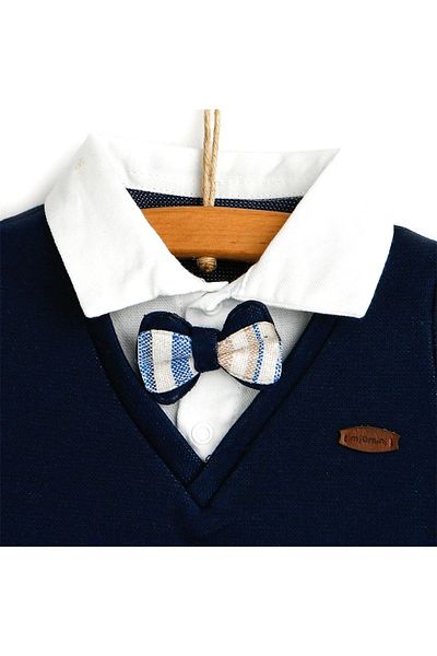 Mymio Baby Boy Collared Jumpsuit Navy Blue 5271