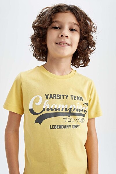 DeFacto Μπλουζάκι με κοντό μανίκι για αγόρι με λαιμόκοψη