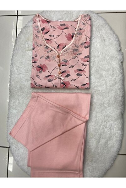 Manolya Desenli Pijama Takımı