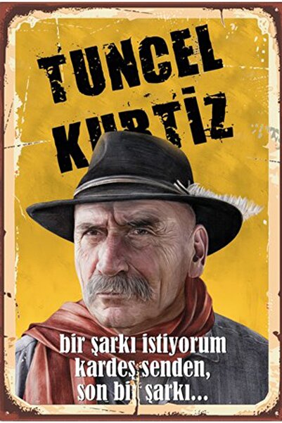 hediyeniburadabul Ρετρό Ξύλινη Αφίσα Tuncel Kurtiz