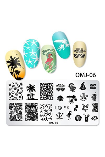 Mycl Omj-06 Stamp Ile Kolay French Seti Oje Tırnak Süs Baskı Stamper Desen Ik...
