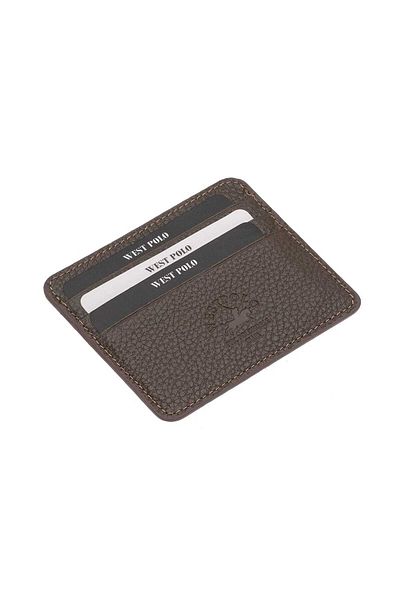 By Hakan West Polo 49 Γνήσιο Δερμάτινο Unisex Θήκη Κάρτας Dark Mink
