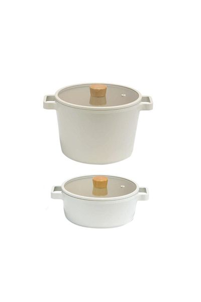 NEOFLAM Fika Beige 4 Piece Cookware Set