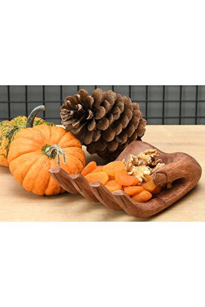 BOHOBAZZAR Ahşap El Yapımı El Peçetelik/ Meyvelik 20*13cm
