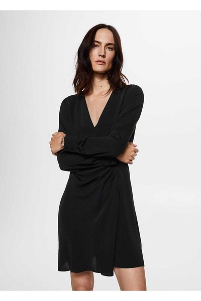 MANGO Woman Drape Detailed Dress