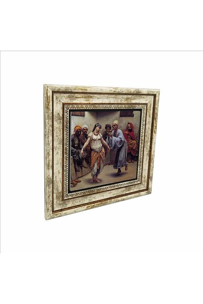 Sadrazam Dance at the Cafe in Cairo Jacques Baugnies Printed Natural Stone Painting 25 Cmx25 cm Krt-138