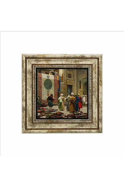 Sadrazam Χαλιά Εμπόριος Osman Hamdi Bey, 1888 Πίνακας Φυσικής Πέτρας με Εκτύπωση 25cmx25cm Krt-128