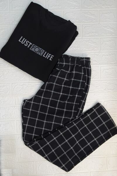 bigiyin Μαύρο ανδρικό κοστούμι πιτζάμα από φλις Φλις νυχτικό χειμερινό