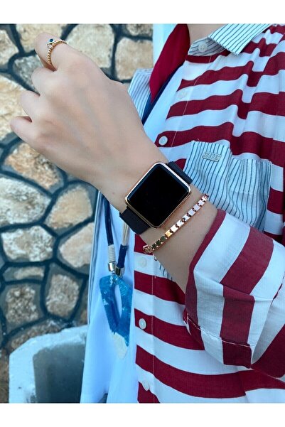 ÇENÇEN Siyah Kare Model Kadın Erkek Kol Saati