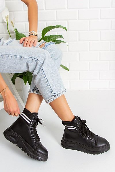 Aleza Shoes Love Comfortable Fit Elastic Lace Up Γυναικείες Μπότες