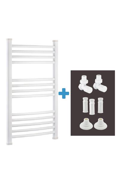 TOPRAK HAVLUPAN 50/70cm 10 Borulu Beyaz Havlupan +2 Adet Vana + 2 Boru Gizlem...