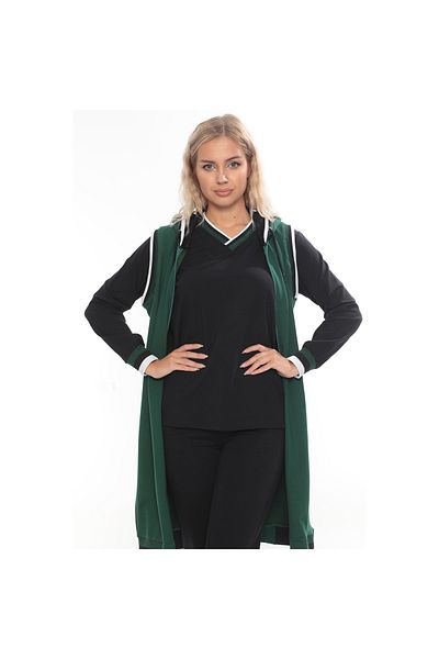 WND SPORT V-Neck Zippered Vest Classic Leg 3-Piece Women's Tunic Tracksuit Set