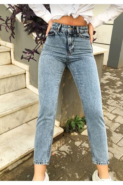 LAMİRA Mom Kar High Waist Boyfriend Jeans Trousers Tyc00664063401
