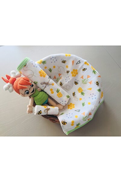 Valerie Home Designs Valerie Yeşil Arı 3'lü Müslin Set 110*110 Müslin Örtü 35...