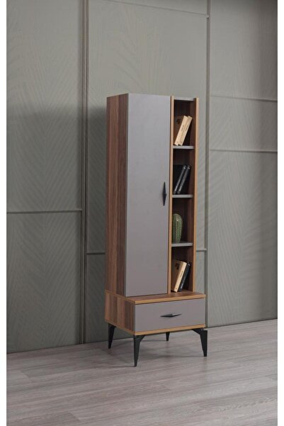 Erezogulları Mobilya Defne Ahşap Kapaklı Raflı Çekmeceli Kitaplık 50x45x165