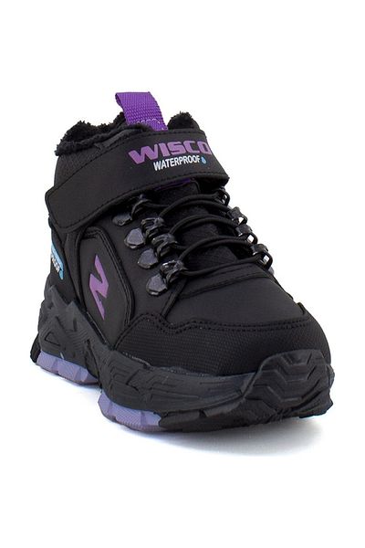 SOLMAZ Wsc02222 Παιδικές Μπότες Μαύρες Λιλά Velcro