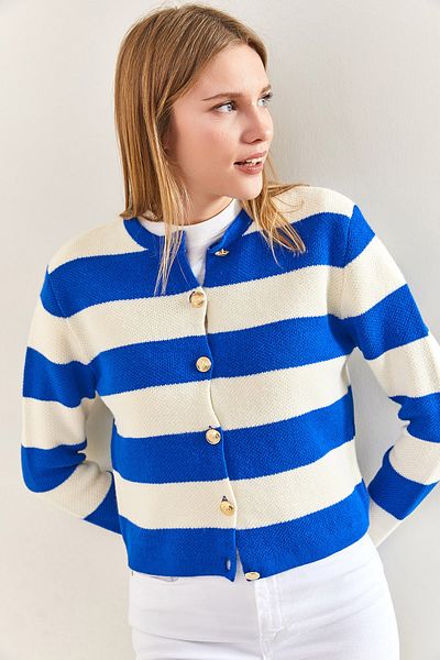 Bianco Lucci Strickjacke - Blau - Regular Fit