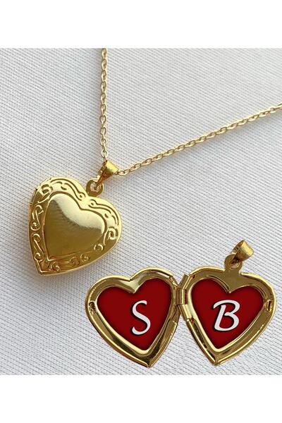 BK Design S B Harfli Epoksi Dolgulu Açılır Kapanır Kapaklı Kalp Sevgili Arkad...