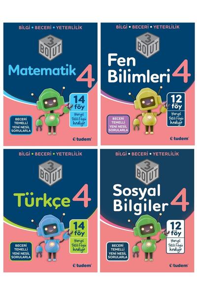 Tudem Yayınları Tudem 4.sınıf 3 Boyut 4'lü Set