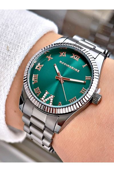Navimarine Silver Color Steel Strap Women's Wristwatch Bracelet Gift