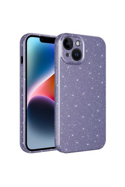 UnDePlus Apple Iphone 14 Kılıf Simli Silikon Lüks Kapak