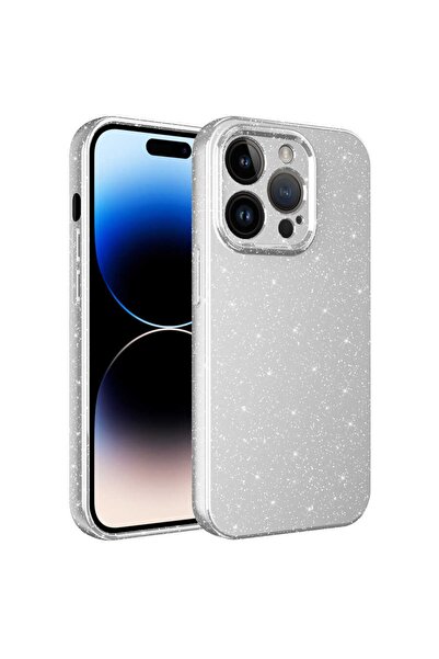 UnDePlus Apple Iphone 14 Pro Max Kılıf Simli Silikon Lüks Kapak