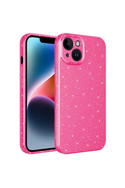 UnDePlus Apple Iphone 14 Kılıf Simli Silikon Lüks Kapak