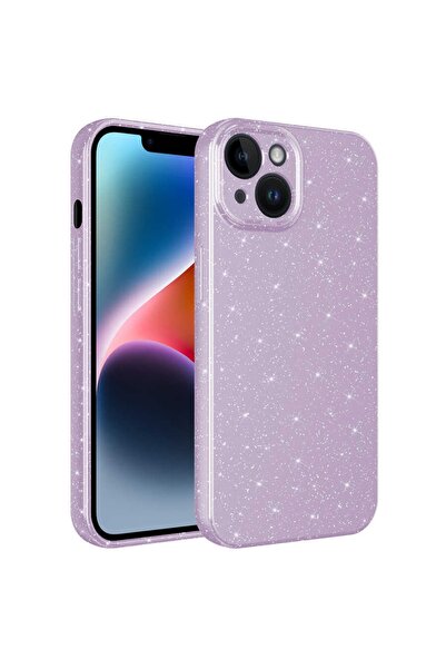 UnDePlus Apple Iphone 14 Kılıf Simli Silikon Lüks Kapak