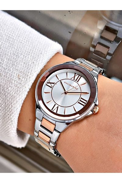 Navimarine Copper-silver Color Steel Strap Women's Wristwatch Bracelet Gift