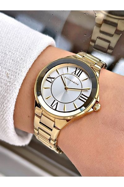 Navimarine Gold Color Steel Strap Women's Wristwatch Bracelet Gift
