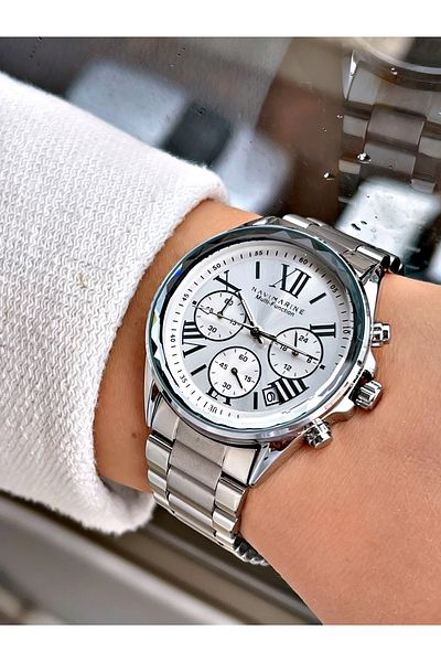 Navimarine Silver Color Steel Strap Women's Wristwatch Bracelet Gift
