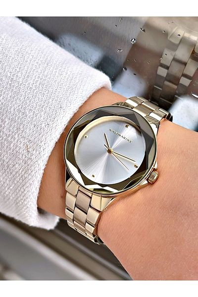 Navimarine Gold Color Steel Strap Women's Wristwatch Bracelet Gift
