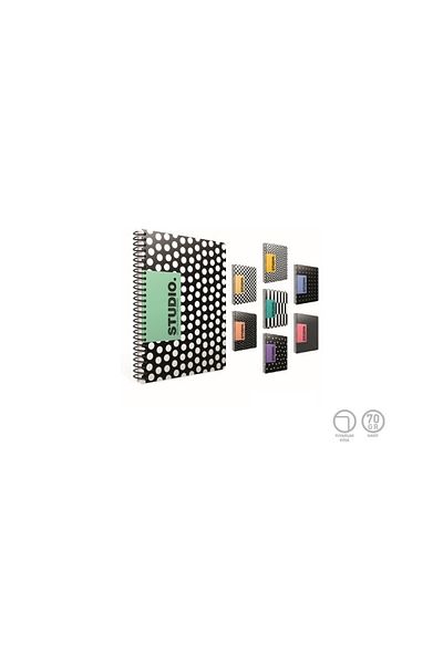 Gıpta Caiet de studio cu copertă spiralată din carton A4 80 coli cu rigle (pachet de 4) 4780