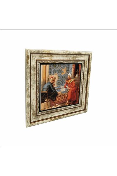 Sadrazam Chess Players Ludwig Deutsch, 1896 Printed Natural Stone Painting 25Cmx25Cm Krt-132