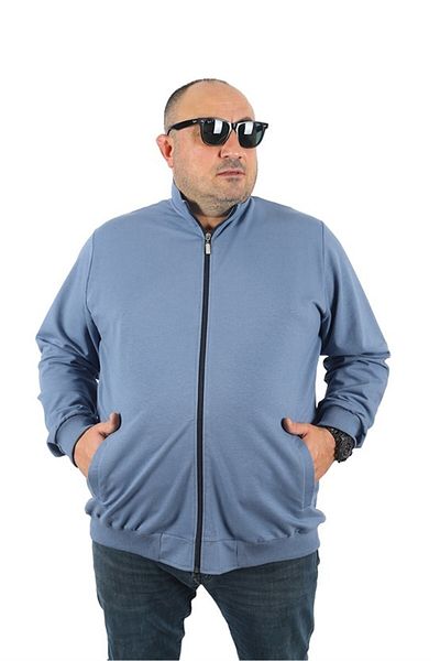 Starbattal Φούτερ με φερμουάρ Basic Seasonal Plus Size 22750 Μπλε