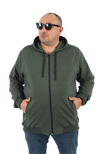 Starbattal Μεγάλο μέγεθος Basic Seasonal Sweat με φερμουάρ με κουκούλα 22751 Khaki