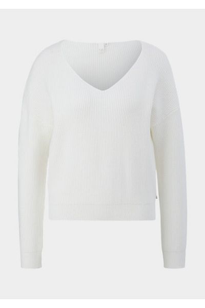 QS by s.Oliver Pullover - Weiß - Regular Fit