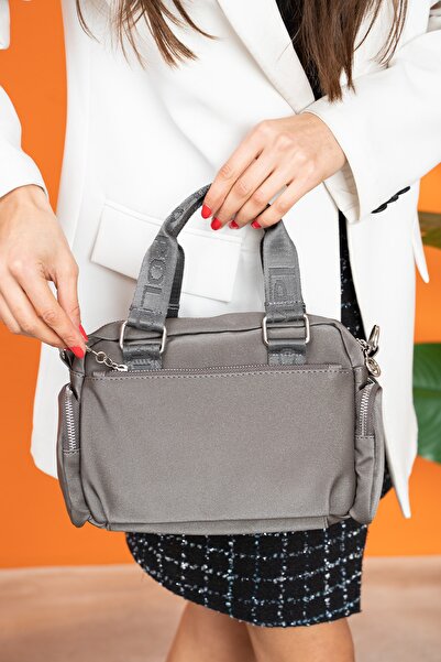 MEGA ÇANTA Жіноча сіра парашутна тканина, оригінальна водонепроникна сумка через плече