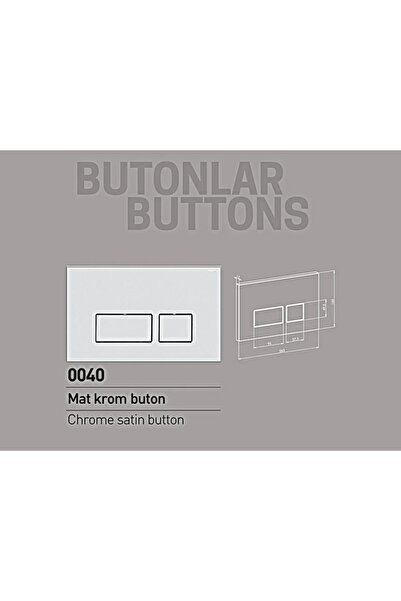 NKP Lüks Gömme Rezervuar Butonu Mat Krom