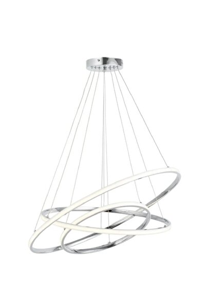 RSCOLLECTIONS 40/50/60 Krom Parlak Kasa Beyaz Işık Ledli Avize