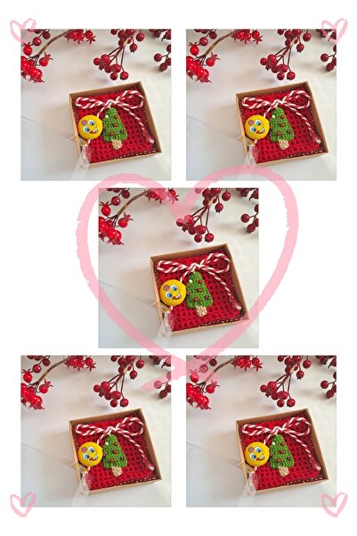 SOUL BY A&B El Örgüsü 5li Yılbaşı Kesesi Hediyelik Kese Ağaç Süsü Çikolatalı ...