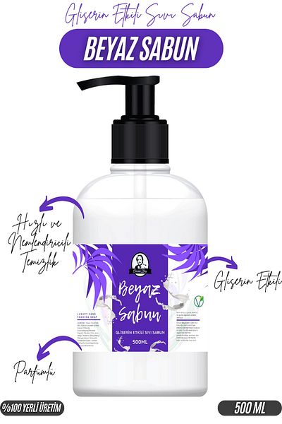 Özcan Bey Glycerin Effect White Soap Scented Liquid Soap 500ml