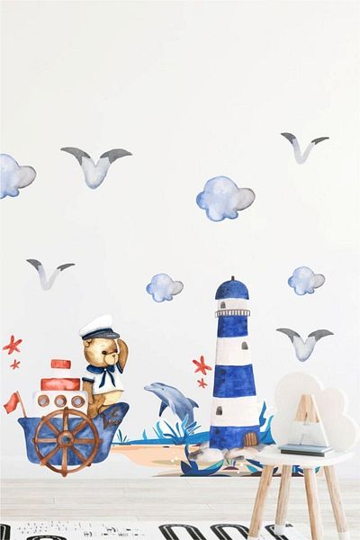 Piksel Grafik Sea Adventurer Kids Room Wall Sticker