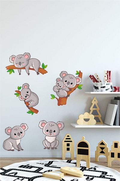 Piksel Grafik Autocolant de perete pentru camera copiilor Mini Koalas