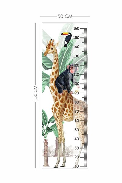 Piksel Grafik Tropical Safari Height Meter Sticker