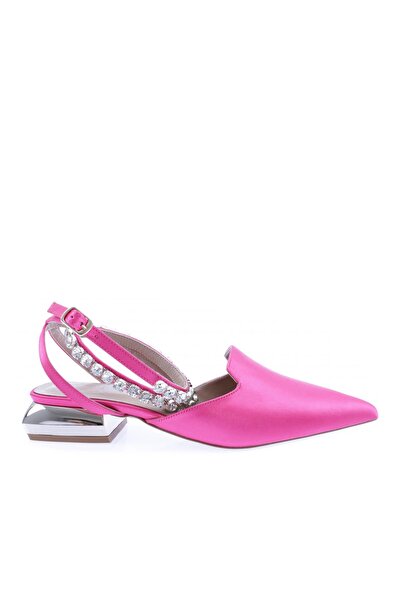 DGN Fuchsia Women's Sandals - Pointed Toe, Galvanized Heel and Crystal Stone ...