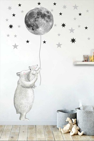 Piksel Grafik Polar Bear And Cub Kids Room Sticker