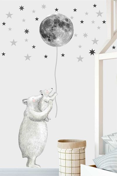 Piksel Grafik Polar Bear And Cub Kids Room Sticker