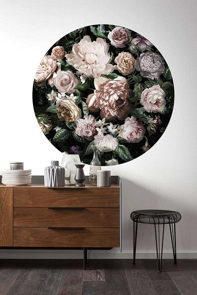 Piksel Grafik Peony Full Circle Bohemian Sticker